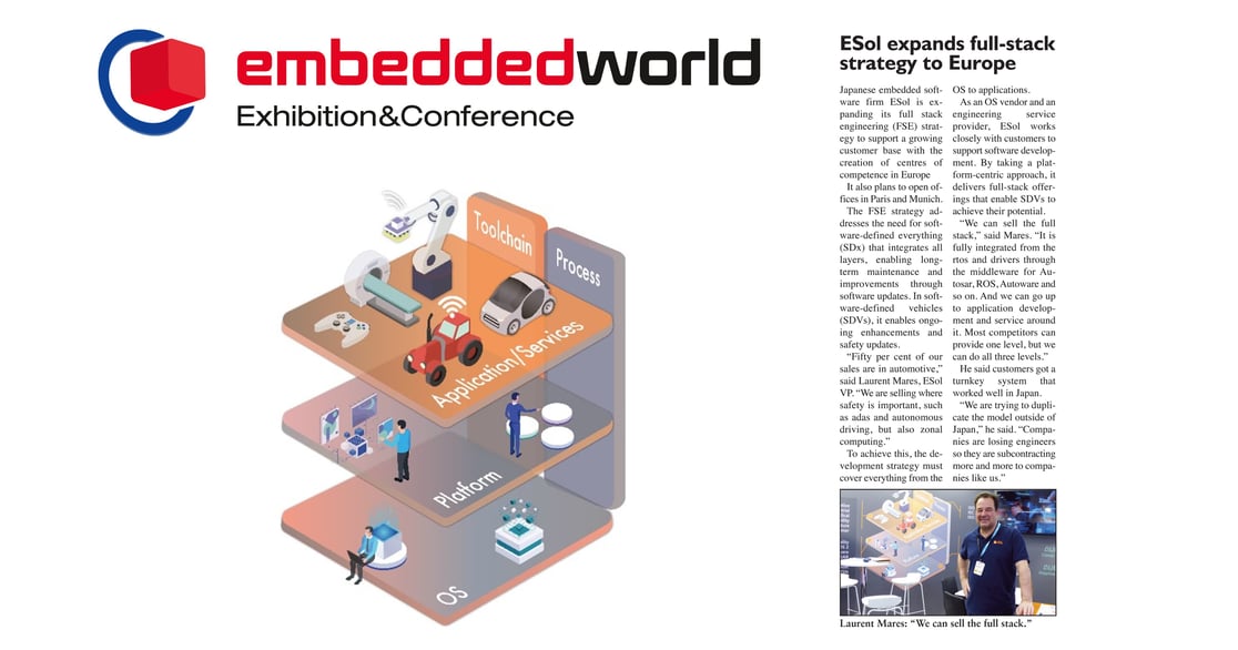 eSOL Expands Full Stack Strategy to Europe